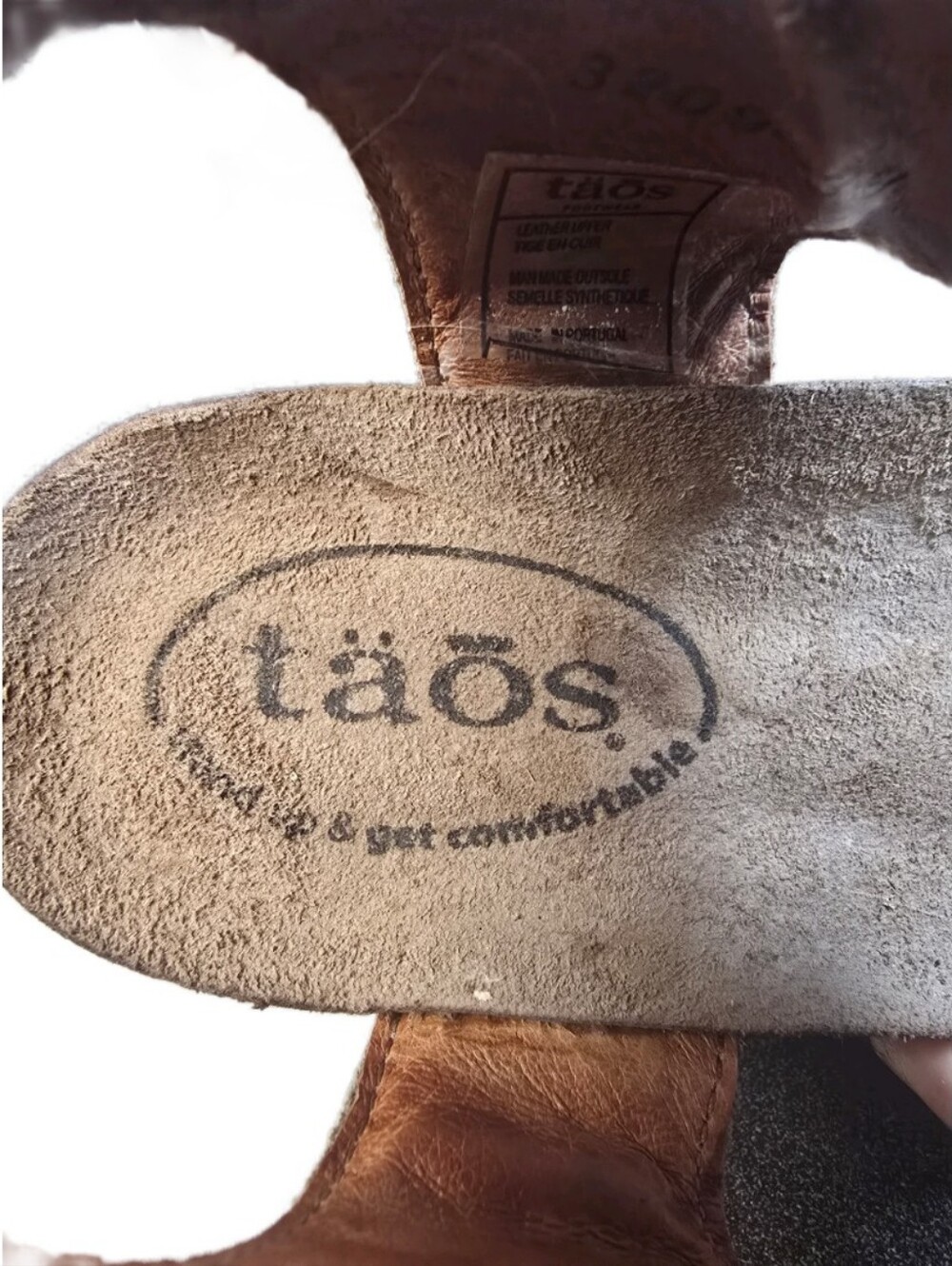 Taos Footwear Taupe Carousel 2 Leather Slingback Sandals with Gold Accents Sz.39 - Picture 2 of 11